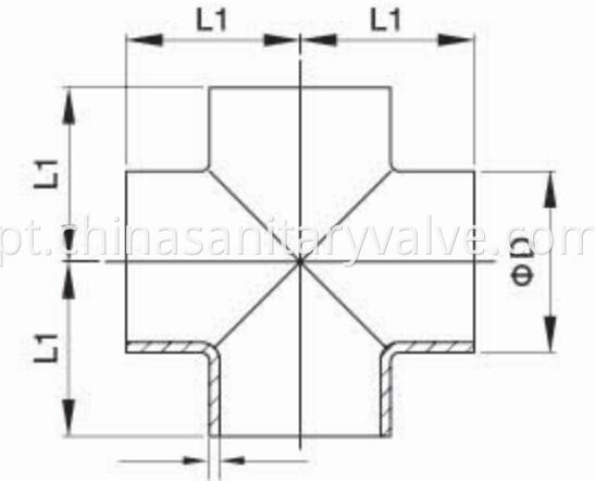 sanitary short welded cross